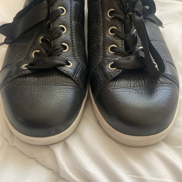 Paige Leather Black and Leopard Print Sneakers 9.5 - Picture 8 of 8